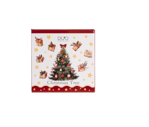 Talerz deserowy porcelana 2 szt christmas tree choinka