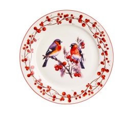 Talerz duży obiadowy porcelana na święta christmas birds