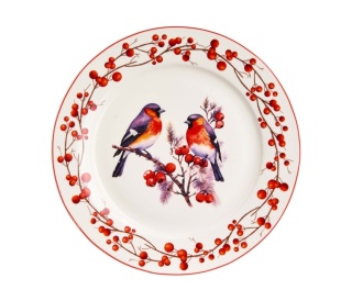Talerz duży obiadowy porcelana na święta christmas birds