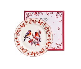 Talerz duży obiadowy porcelana na święta christmas birds