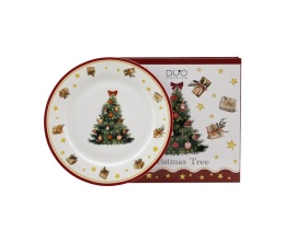 Talerz obiadowy duży porcelana na święta christmas tree