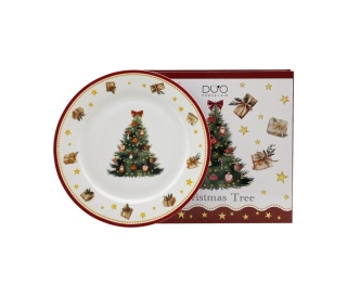 Talerz obiadowy duży porcelana na święta christmas tree