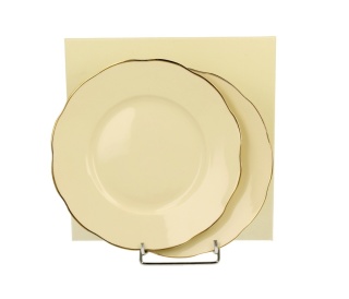 Talerze deserowe zestaw 2szt porcelana clark ecru na ciasto