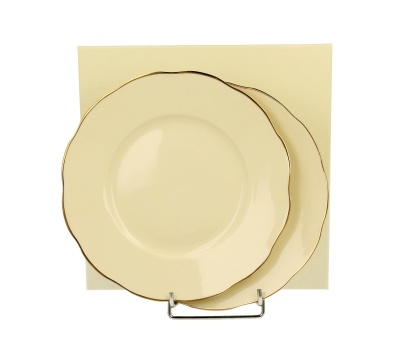 Talerze deserowe zestaw 2szt porcelana clark ecru na ciasto
