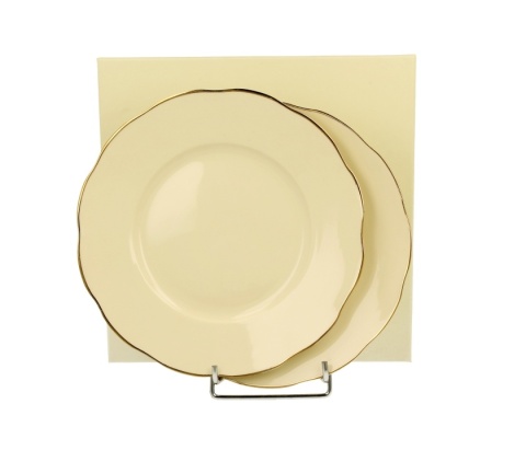 Talerze deserowe zestaw 2szt porcelana clark ecru na ciasto