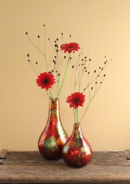 Wazon dazzle na kwiaty ozdobny 26 cm ceramika czerowny