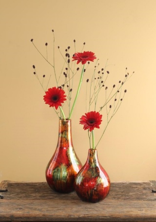 Wazon dazzle na kwiaty ozdobny 26 cm ceramika czerowny