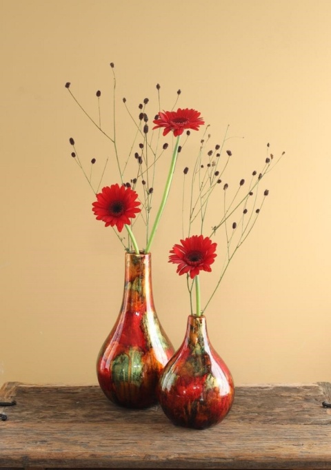 Wazon dazzle na kwiaty ozdobny 26 cm ceramika czerowny