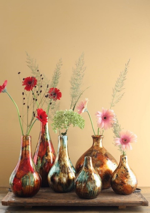 Wazon na kwiaty ozdobny 25 cm dazzle ceramika czerwony