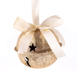 Zawieszka na choinkę bombka dzwonek metalowy złoty ozdoba