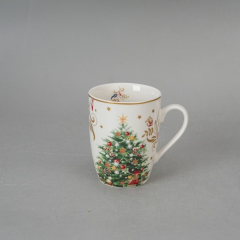Kubki z choinką prezent na święta porcelanowe do herbaty
