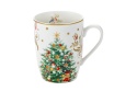 Kubki z choinką prezent na święta porcelanowe do herbaty