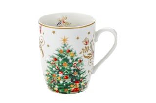 Kubki z choinką prezent na święta porcelanowe do herbaty