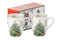 Kubki z choinką prezent na święta porcelanowe do herbaty