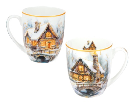 Kubki Carmani 2 szt kubek do kawy prezent na święta dom zimą