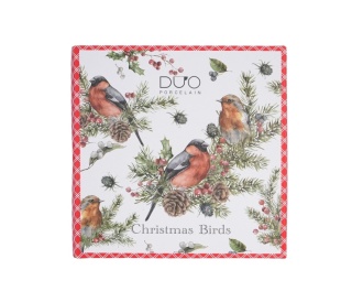 Zestaw dwa talerze deserowe porcelana święta christmas ptaki