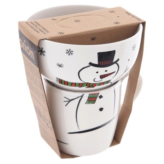 Kubek miseczka zestaw dla dziecka bałwanek na święta miska