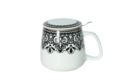 Kubek zaparzacz sitko livello na prezent czarny ornament