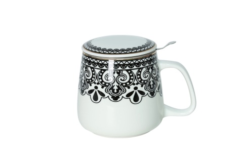 Kubek zaparzacz sitko livello na prezent czarny ornament