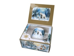 Kubek Carmani do kawy prezent na święta niedźwiedź zima