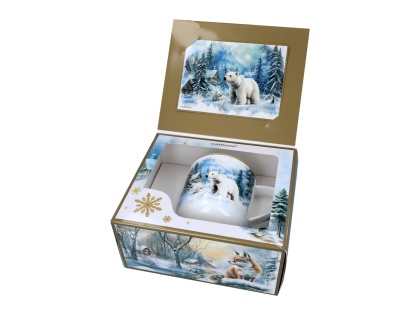 Kubek Carmani do kawy prezent na święta niedźwiedź zima