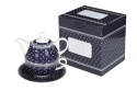 Filiżanka dzbanek zestaw tea for one livello groszki granat