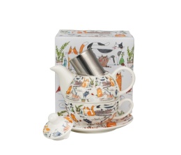 Filiżanka imbryk zaparzacz tea for one Koci świat leniwe koty