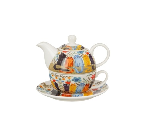 Dzbanek filiżanka sitko tea for one Koci świat Koty ogrodowe