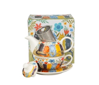Dzbanek filiżanka sitko tea for one Koci świat Koty ogrodowe