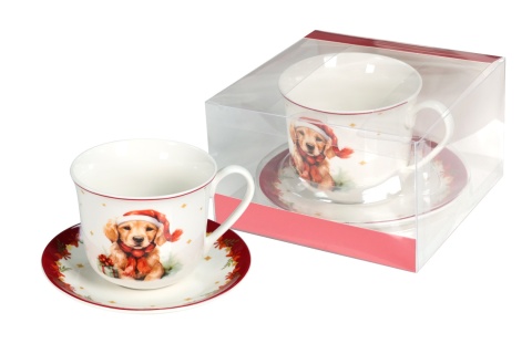 Filiżanka jumbo porcelana Livello pies Boże Narodzenie święta