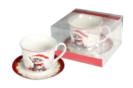 Filiżanka jumbo Livello porcelana kot Boże Narodzenie święta