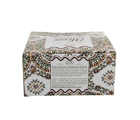 Filiżanka ze spodkiem do herbaty porcelana ethnic estrella