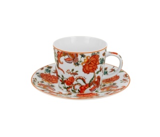 Filiżanka ze spodkiem do kawy porcelana ethnic primavera