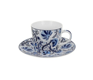Filiżanka do kawy ze spodkiem porcelana ethnic naresh blue