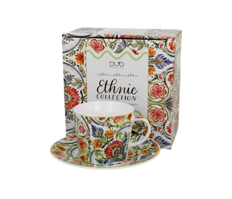 Filiżanka porcelana ze spodkiem do kawy ethnic mayflower