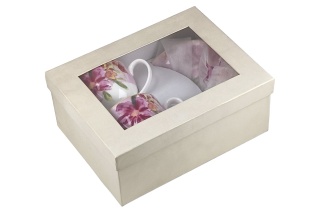 Filiżanki do kawy herbaty porcelana 2szt kwiaty na urodziny