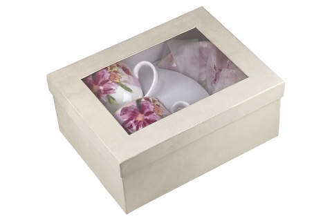 Filiżanki do kawy herbaty porcelana 2szt kwiaty na urodziny