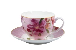 Filiżanki do kawy herbaty porcelana 2szt kwiaty na urodziny