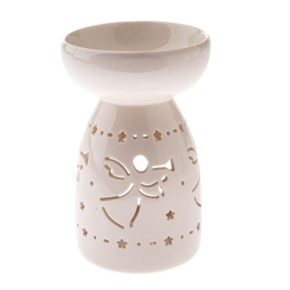 Kominek na wosk olejek zapachowy biały anioł święta ceramika