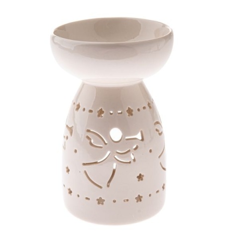 Kominek na wosk olejek zapachowy biały anioł święta ceramika