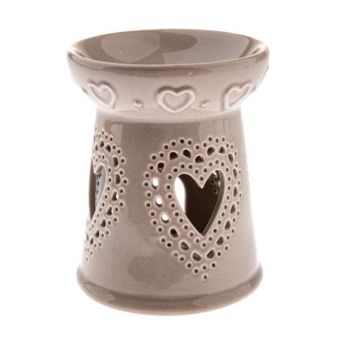 Kominek na wosk olejek zapachowy szary serca na święta