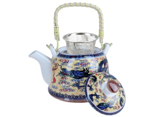 Czajnik dzbanek ceramiczny z sitkiem teapot smok orientalny