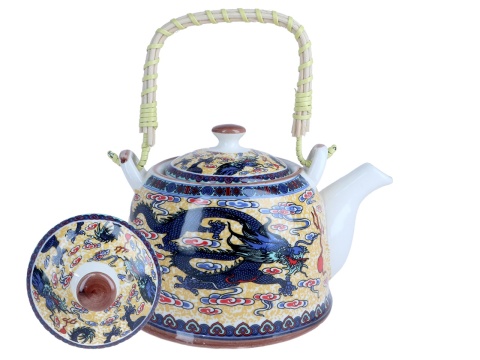 Czajnik dzbanek ceramiczny z sitkiem teapot smok orientalny