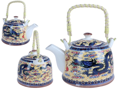 Czajnik dzbanek ceramiczny z sitkiem teapot smok orientalny