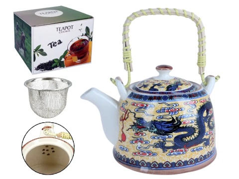 Czajnik dzbanek ceramiczny z sitkiem teapot smok orientalny