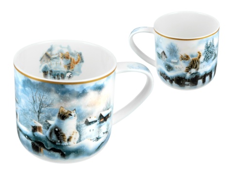 Kubek do herbaty Carmani prezent na święta kot zima wszędzie