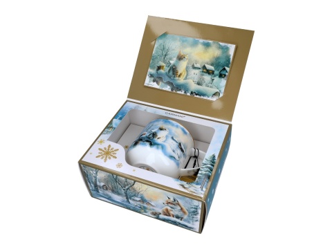 Kubek do herbaty Carmani prezent na święta kot zima wszędzie