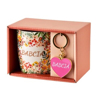 Kubek dla babci z brelokiem porcelana prezent dzień babci