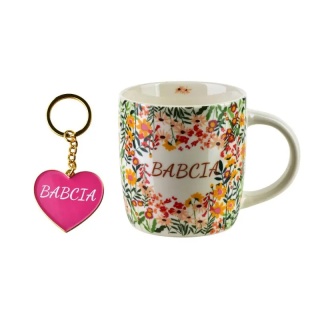 Kubek dla babci z brelokiem porcelana prezent dzień babci