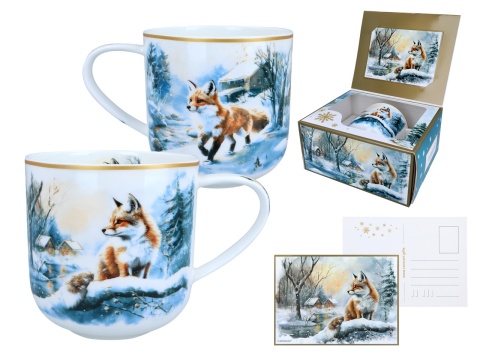 Kubek do kawy Carmani prezent na święta lis zima wszędzie